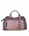 Lederen met nylon handtas | 552487