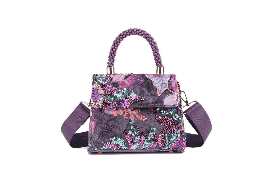 Kunstlederen pailletten handtas | 80139