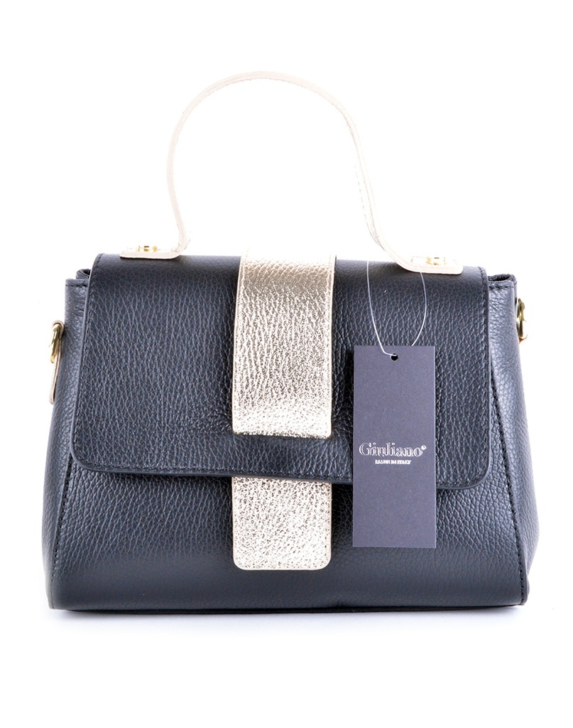 Lederen handtas 2 Combi kleuren | 9001551 (Taupe-Camel)