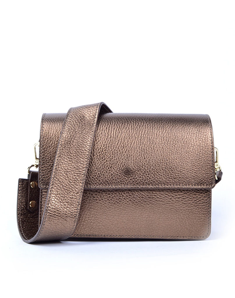 Lederen schoudertas  Metallic