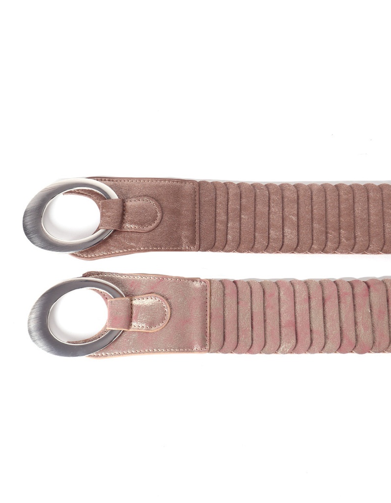 Kunstlederen Riem  - Gesp | Metallic Zilver | 400097