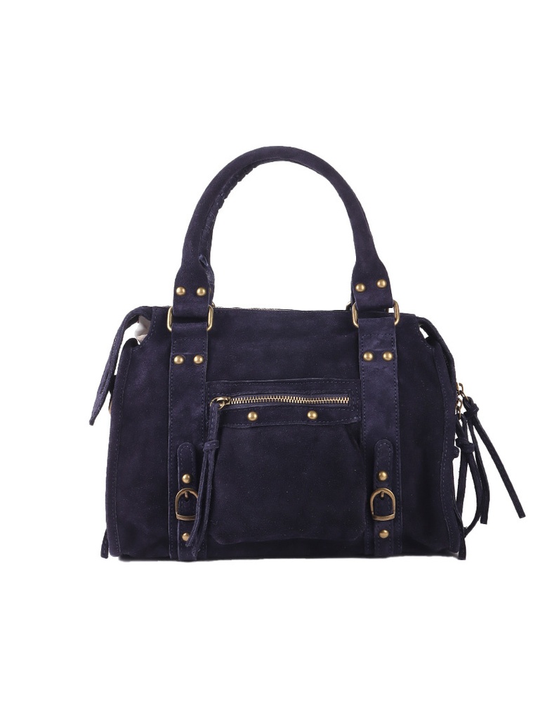 Suede handtas | 552412 (Donkerblauw)