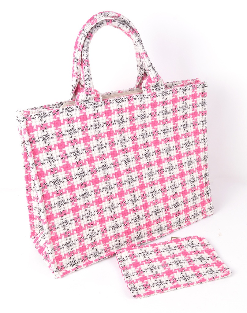 Handtas Stof Geblokt | 900173