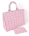 Handtas Stof Geblokt | 900173