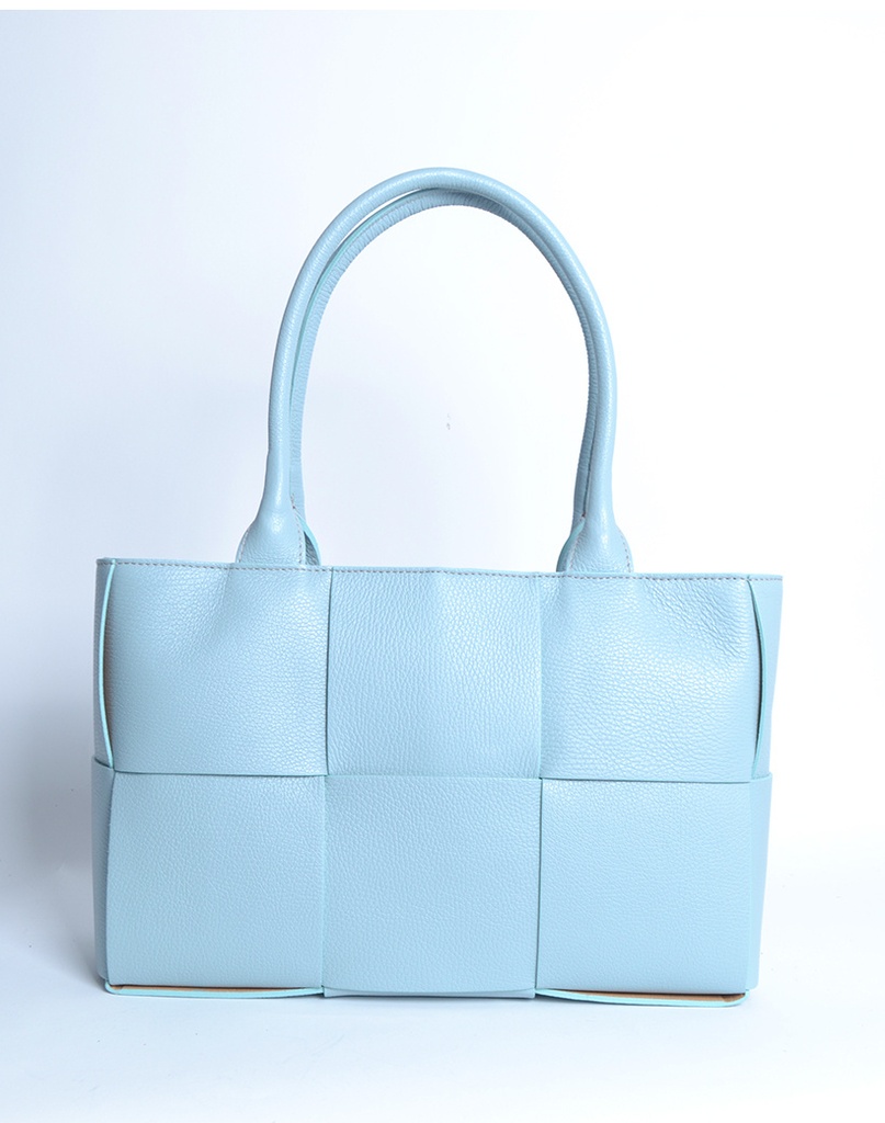 Lederen handtas | gevlochten look | 900093